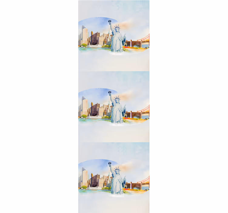 Papier peint New York collage de monuments urbains - TenStickers