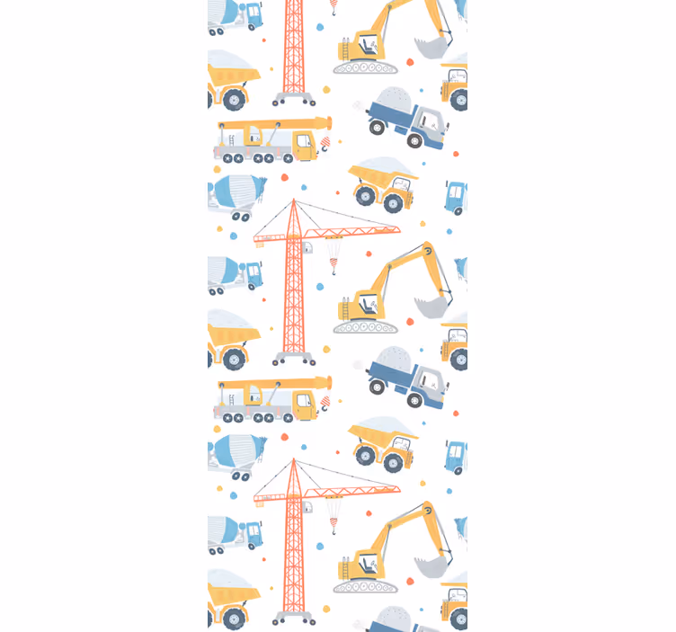 Papier peint Véhicules de construction pastel - TenStickers