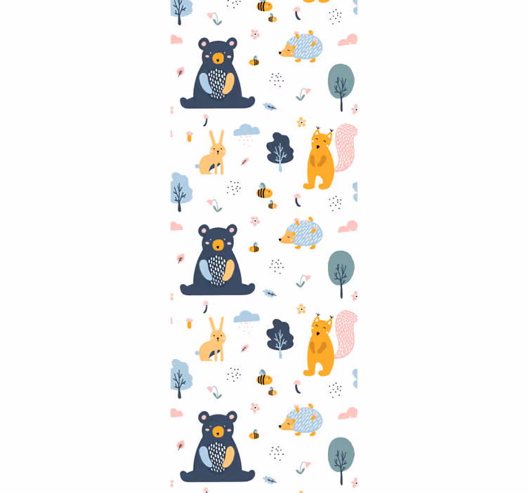 Papier peint chambre bébé animaux des bois - TenStickers