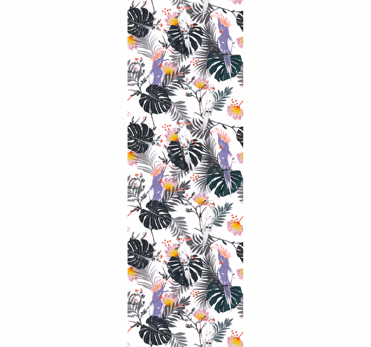 Papier peint nature flore d'oiseaux tropicaux - TenStickers