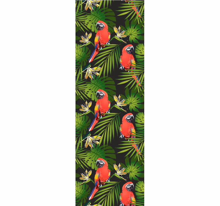 Papier peint perroquet motif de perroquets tropicaux - TenStickers