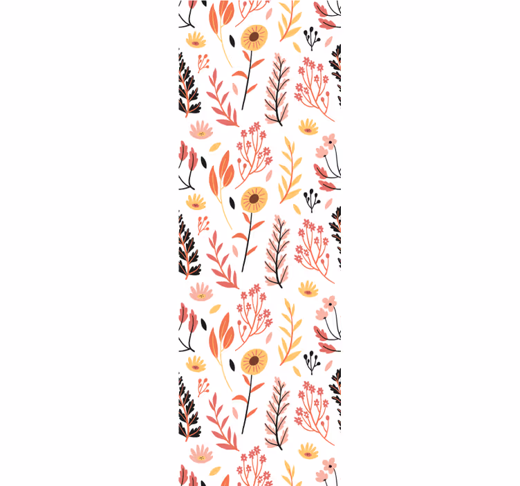Papier peint fleur Fleurs colorées sur fond blanc - TenStickers
