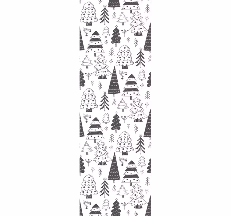Papier peint noel motif d'arbres festifs - TenStickers
