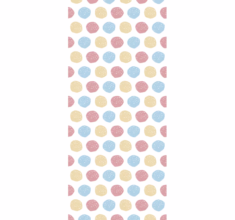 Papier peint cercles motif à pois - TenStickers