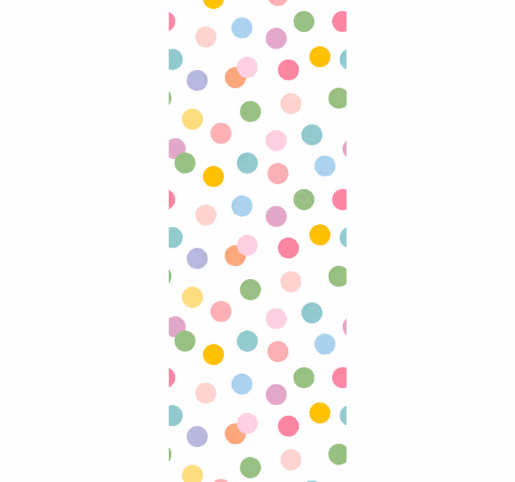 Papier peint cercles motif à pois ludique - TenStickers
