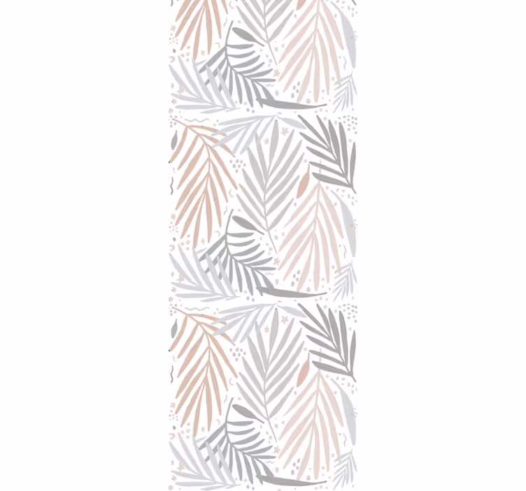 Papier peint feuilles arrangement gris et beige - TenStickers