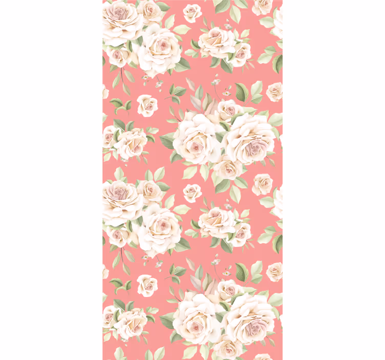 Papier peint floral motif floral rose - TenStickers