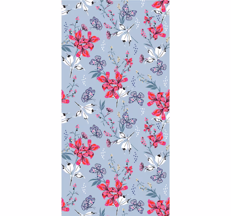 Papier peint floral conception de papillon floral - TenStickers