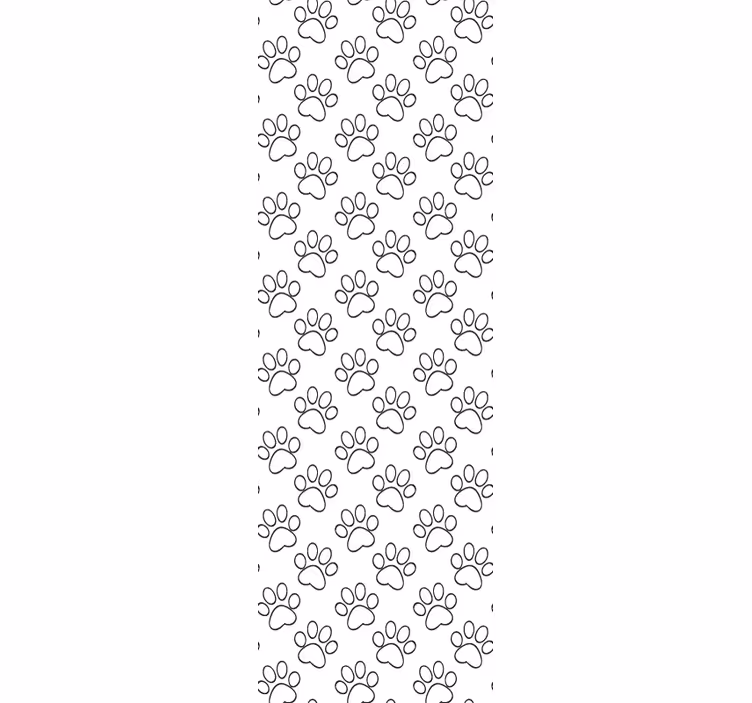 Papier peint noir et blanc pattes de chat - TenStickers