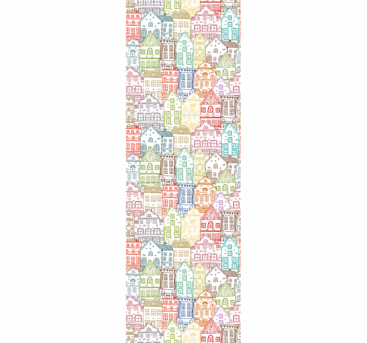 Papier peint ville modèle de maison de ville - TenStickers