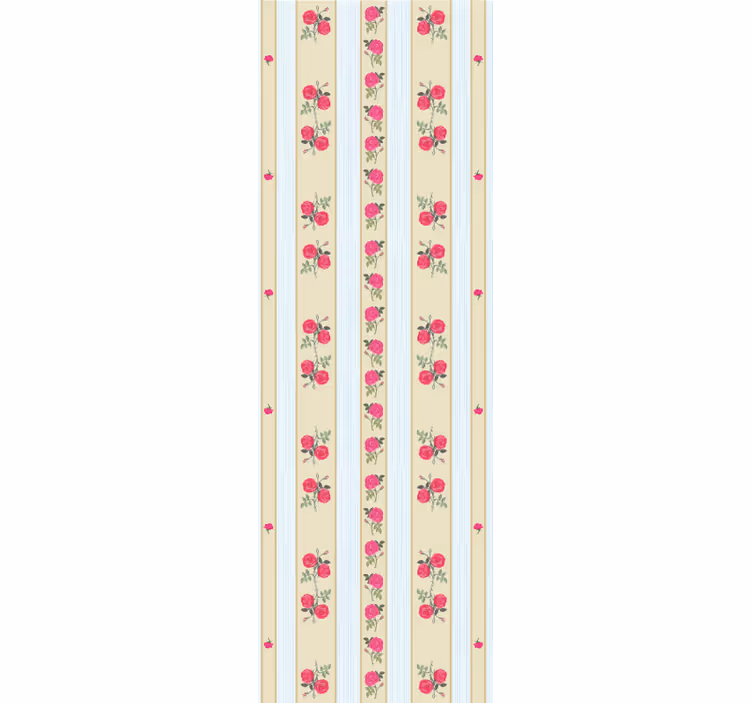 Papier peint rayures élégance à rayures florales - TenStickers