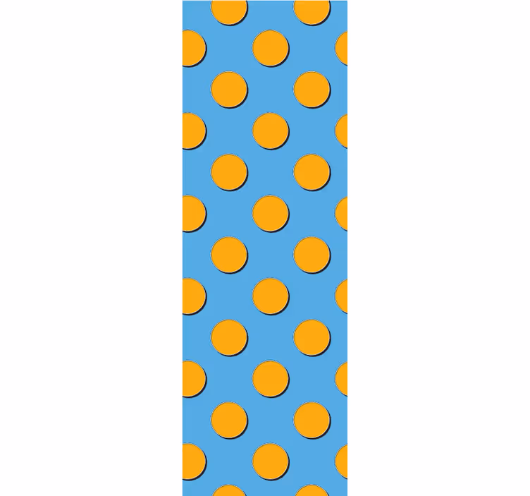 Papier peint cercles points orange sur fond bleu - TenStickers
