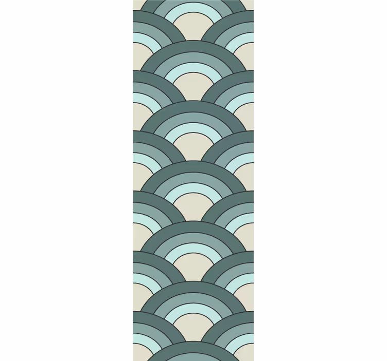 Papier peint géometrique motifs en demi-cercle - TenStickers