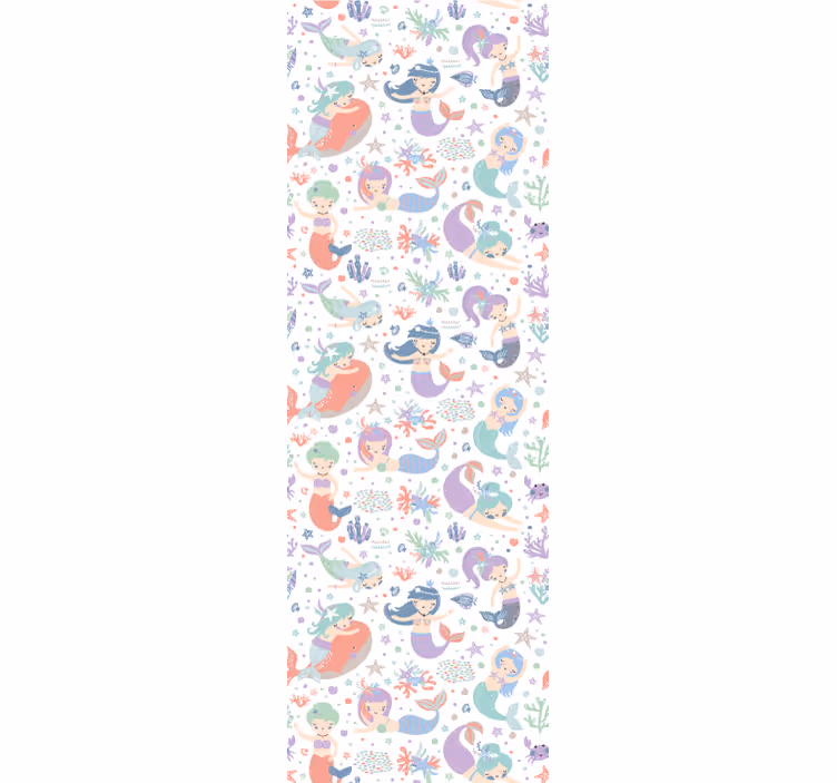 Papier peint salle de bain Sirène sur un  de roche - TenStickers