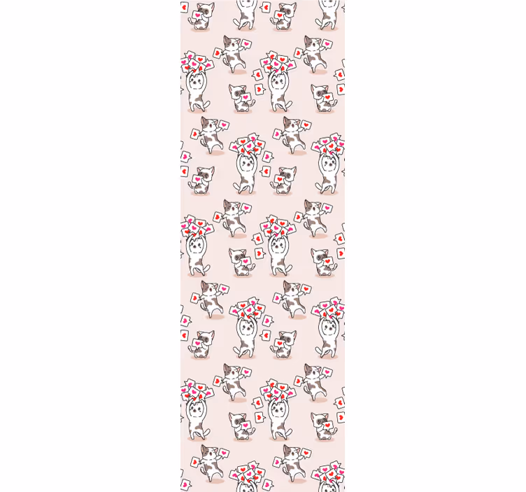 Papier peint chat motif de chat ludique - TenStickers