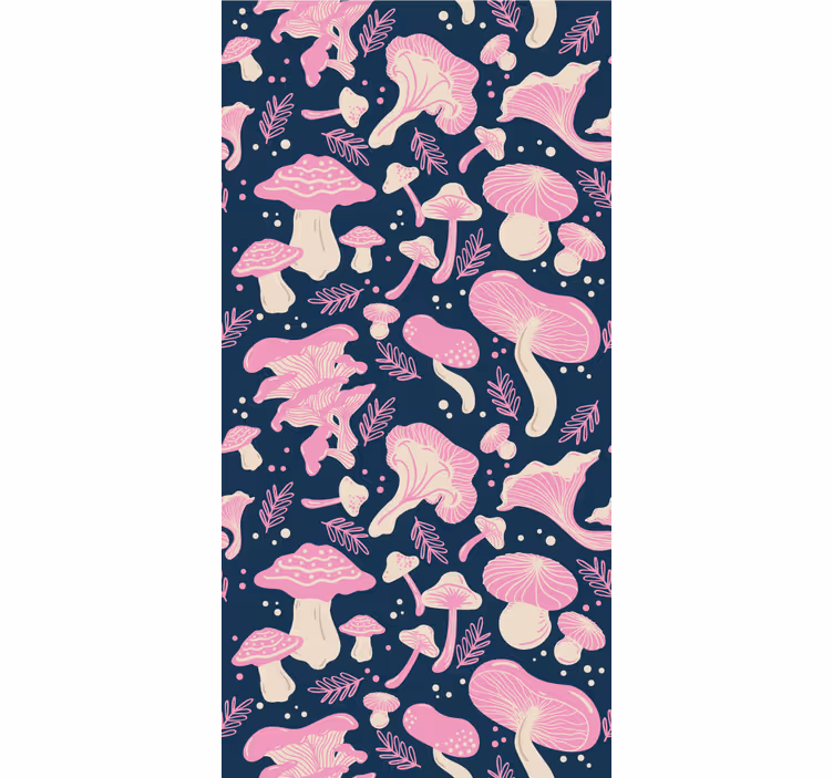 Papier peint nature motif de champignons colorés - TenStickers