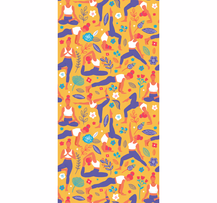 Papier peint chambre adulte motif poses de yoga - TenStickers