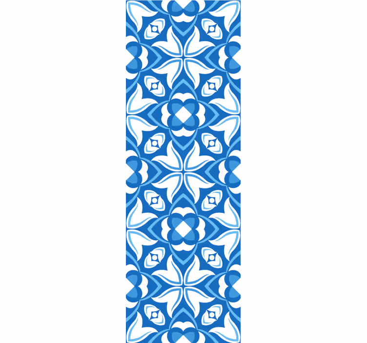 Papier peint carrelage motifs bleus élégants - TenStickers