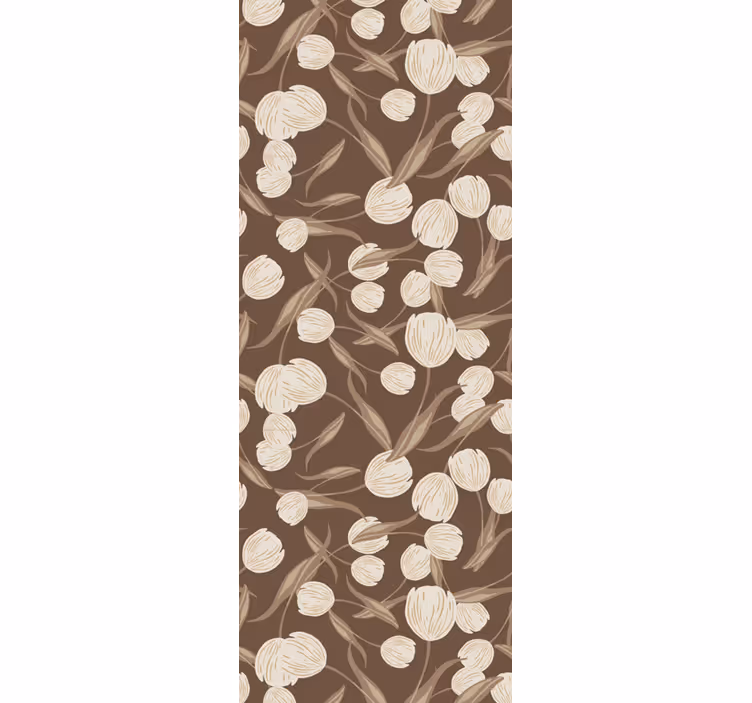 Papier peint floral motif marron - TenStickers