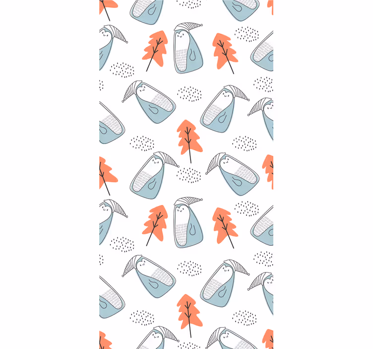 Papier peint animaux motif de pingouins endormis - TenStickers