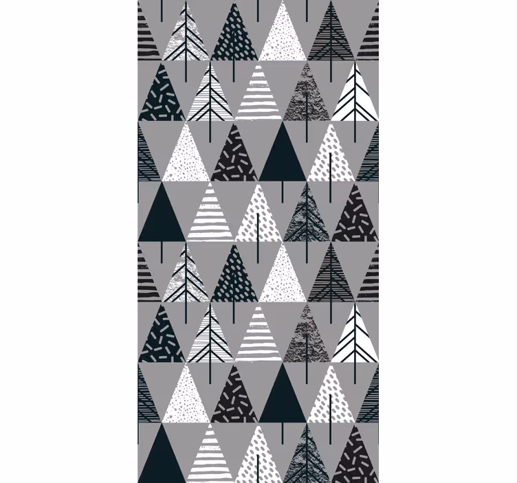 Papier peint triangles motif scandinave gris - TenStickers