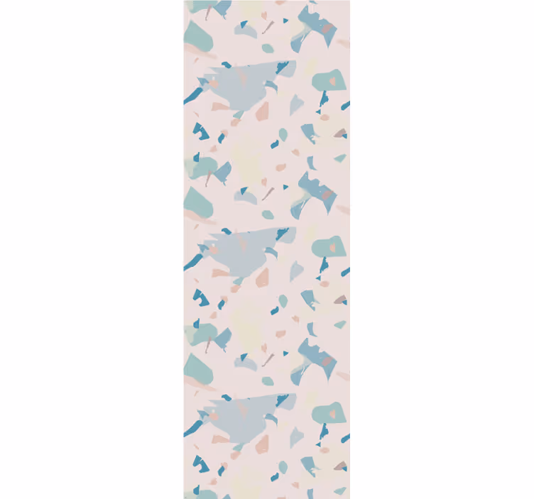 Papier peint abstrait terrazzo bleu et beige - TenStickers