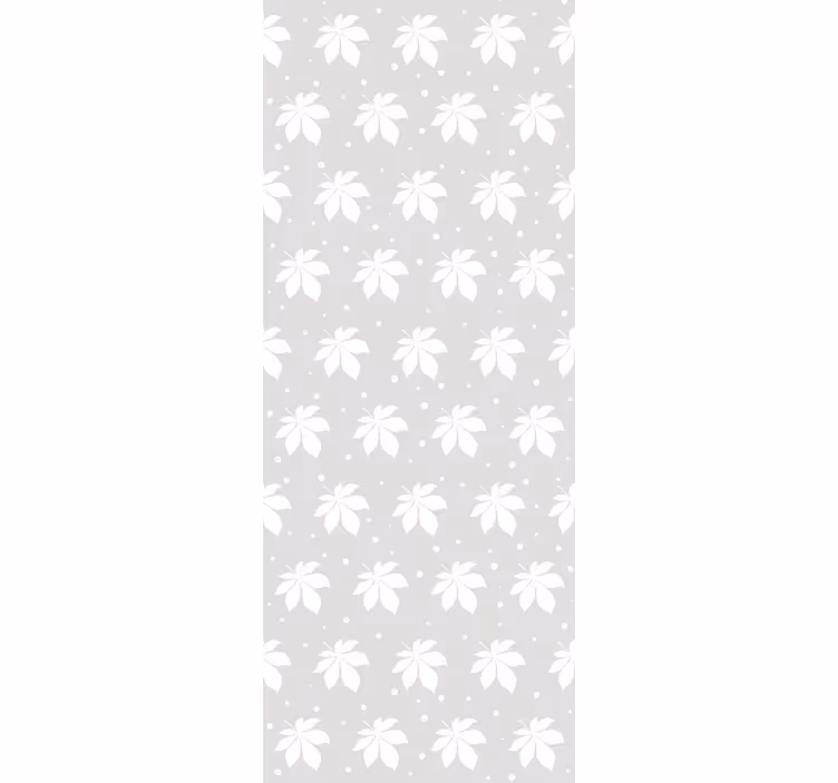 Papier peint feuilles motif gris et blanc - TenStickers