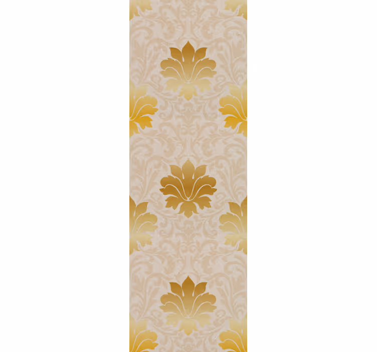 Papier peint fleurs motif de feuille d'or - TenStickers