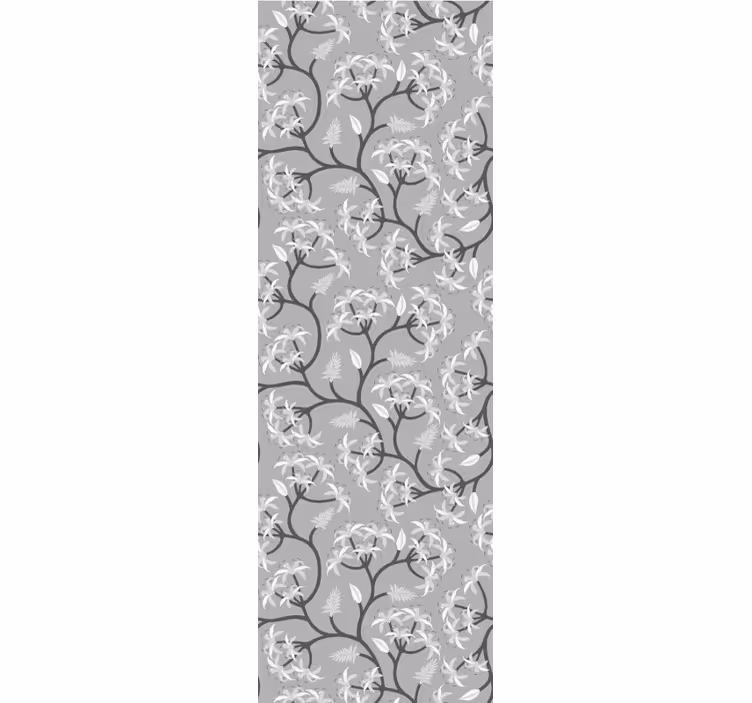 Papier peint floral motif de branche grise - TenStickers
