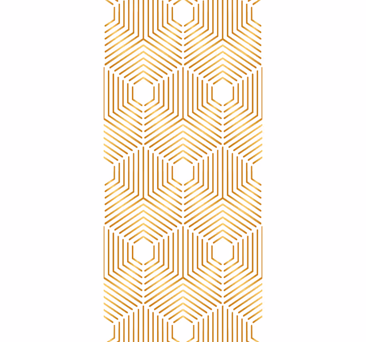 Papier peint géometrique motif hexagonal doré - TenStickers