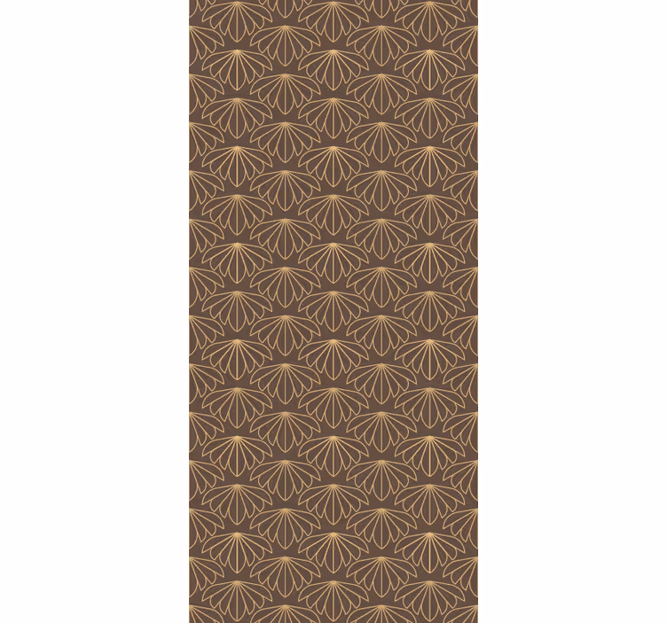 Papier peint fleurs motif stylisé marron - TenStickers