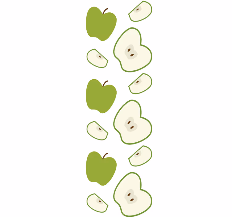 Papier peint enfant Pommes vertes heureuses - TenStickers