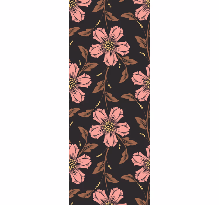Papier peint floral arrangement rose et noir - TenStickers