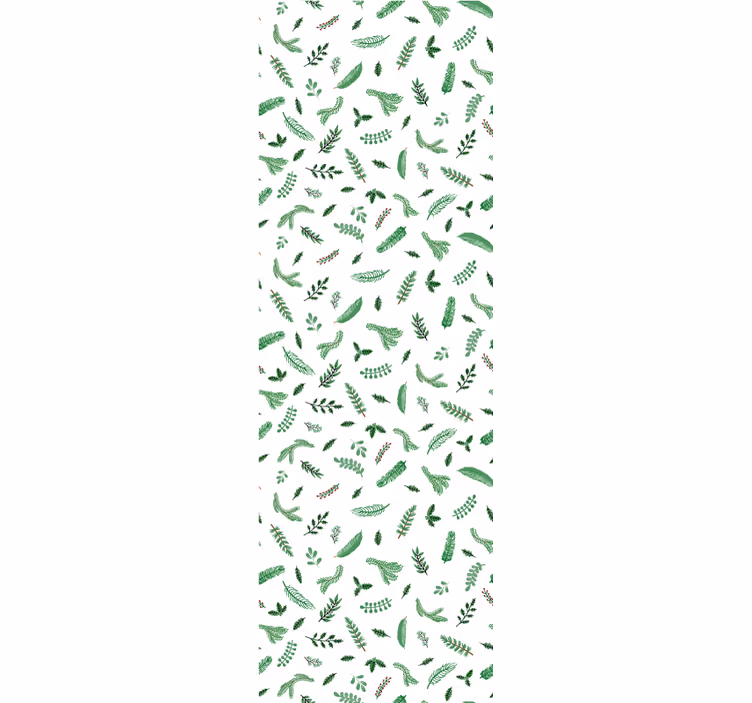Papier peint noel motifs de feuilles festifs - TenStickers