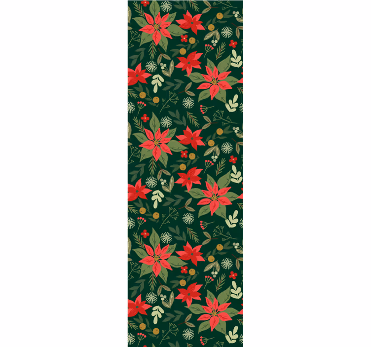 Papier peint noel motif floral festif - TenStickers