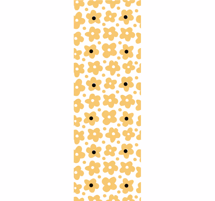 Papier peint enfant  de fleurs abstraites jaunes - TenStickers