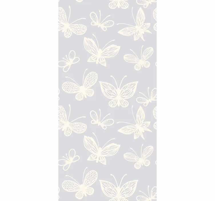 Papier peint papillon motif enfant rose et blanc - TenStickers