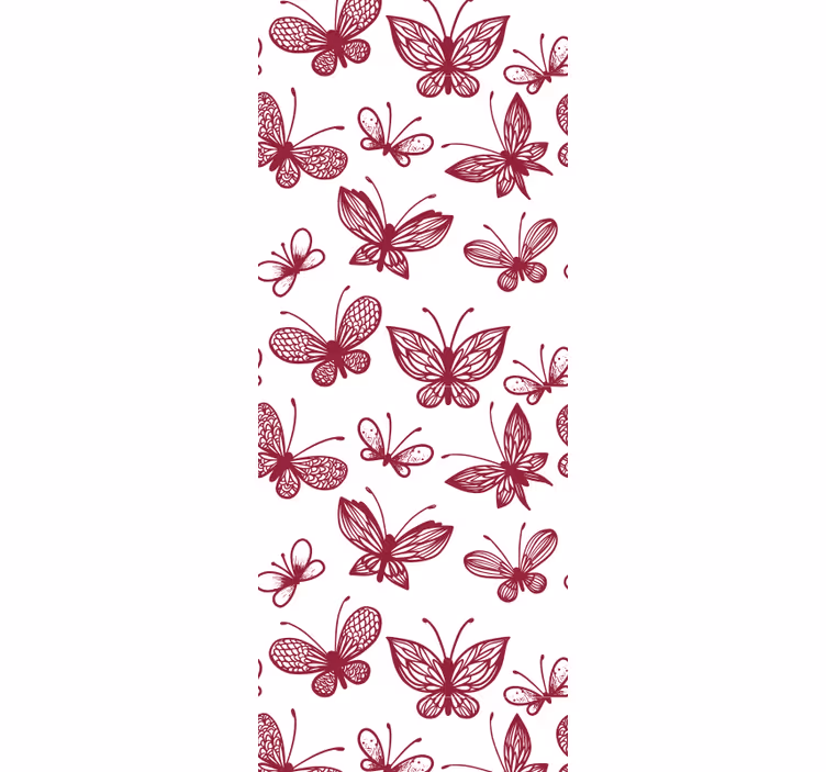 Papier peint papillon motif rose volant - TenStickers