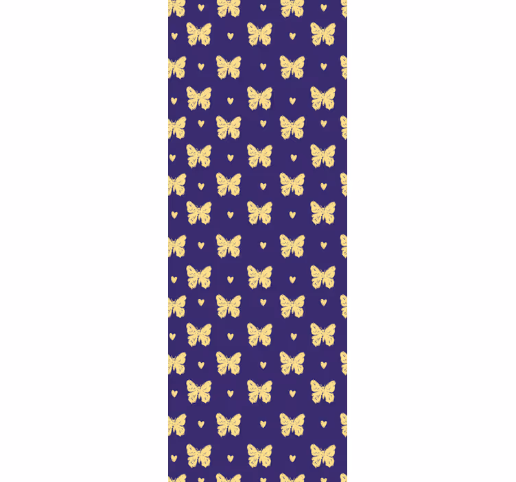 Papier peint papillon motif bleu et doré - TenStickers