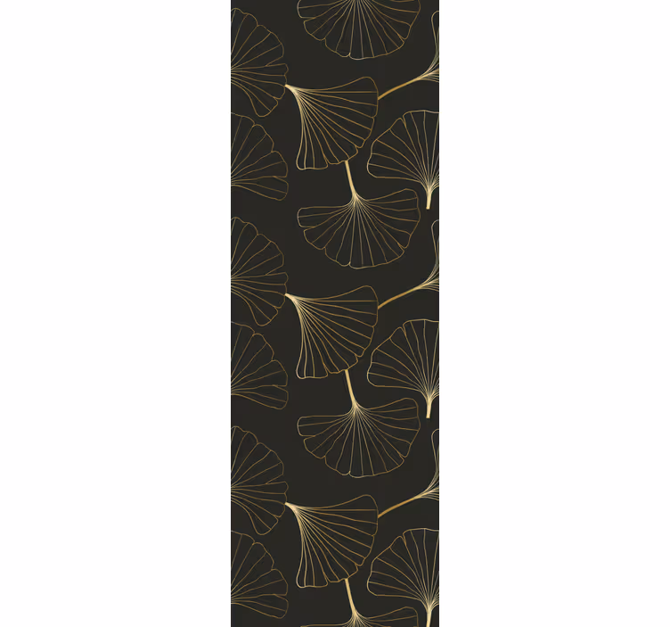 Papier peint moderne Feuilles de ginkgo charbon d'or - TenStickers