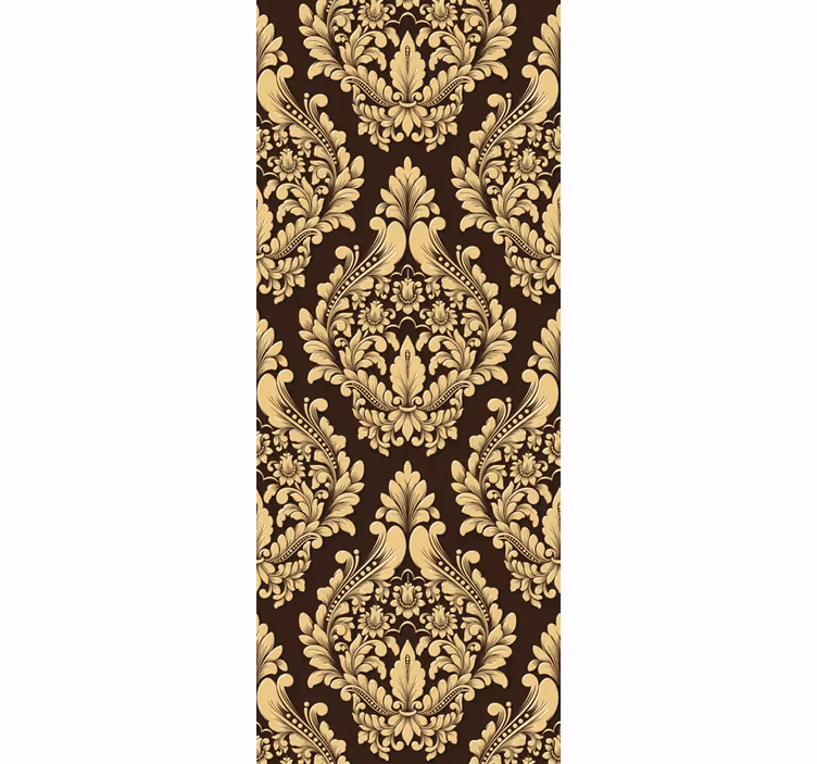 Papier peint baroque motif floral doré - TenStickers