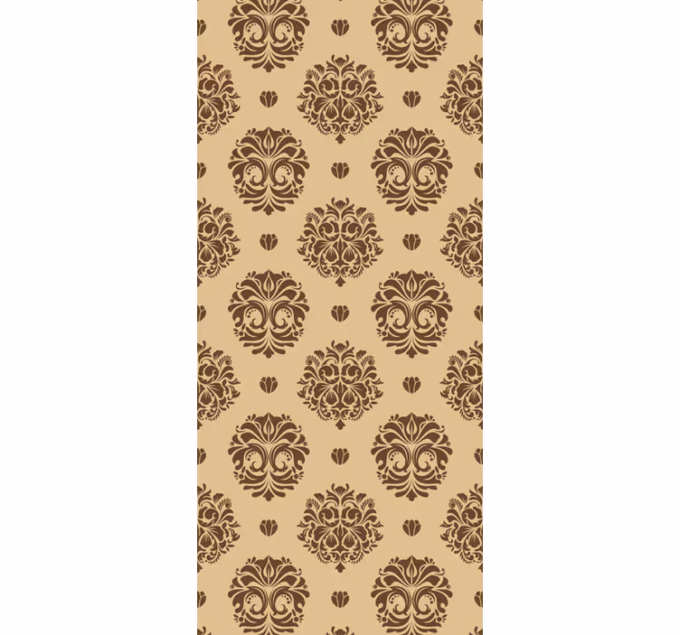 Papier peint fleurs motif beige ancien - TenStickers
