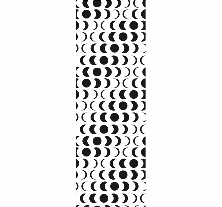 Papier peint géometrique motif circulaire noir - TenStickers