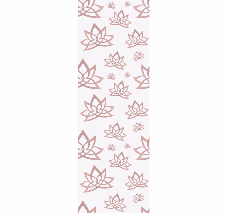Papier peint fleurs motif lotus beige - TenStickers