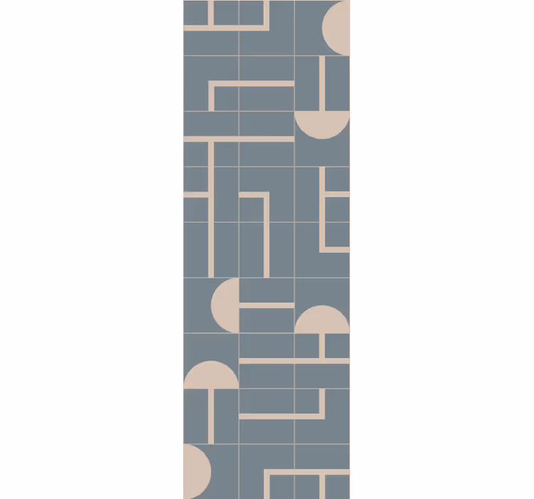 Papier peint carrelage  géométrique moderne bleu grisâtre - TenStickers