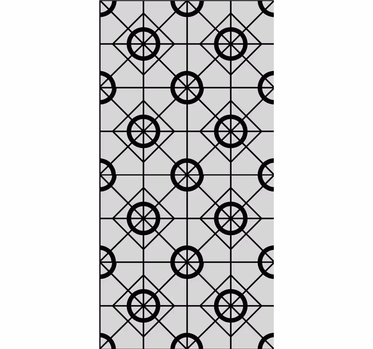 Papier peint carrelage motif géométrique noir - TenStickers
