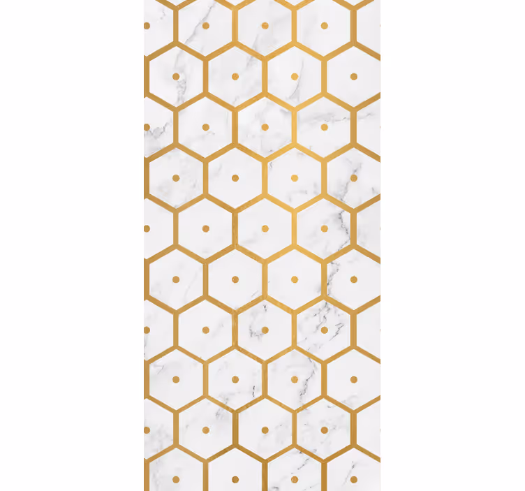 Papier peint salle de bain motif hexagonal élégant - TenStickers