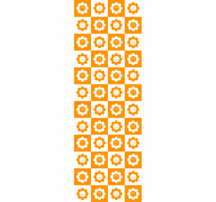 Papier peint fleurs motif de fleur souriante - TenStickers