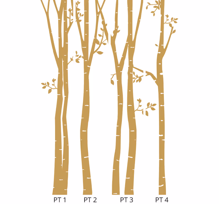 Papier peint arbre silhouettes dorées élégantes - TenStickers