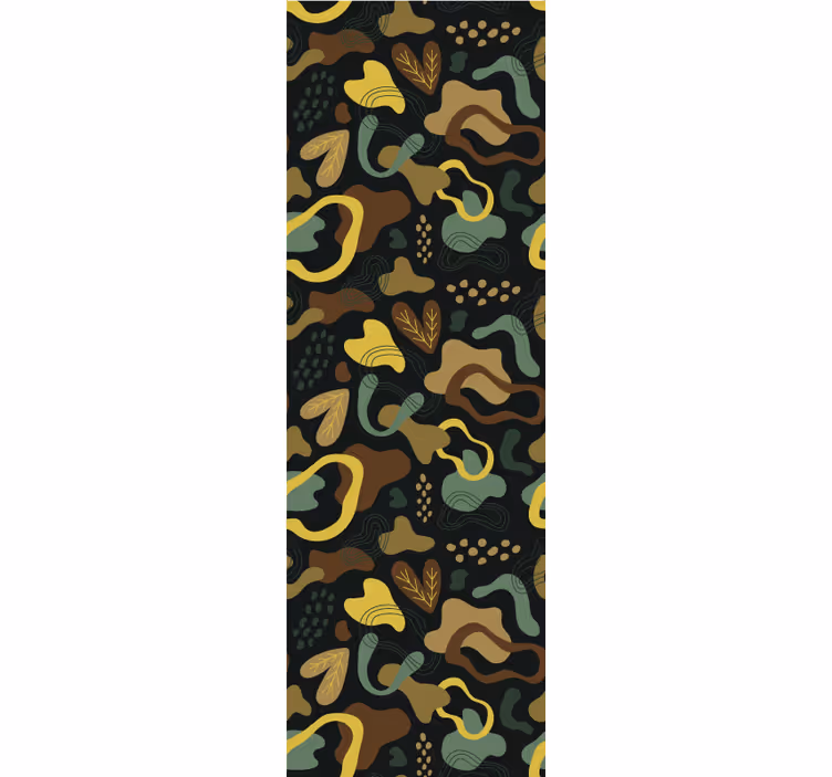 Papier peint design Art abstrait design jaune et marron - TenStickers